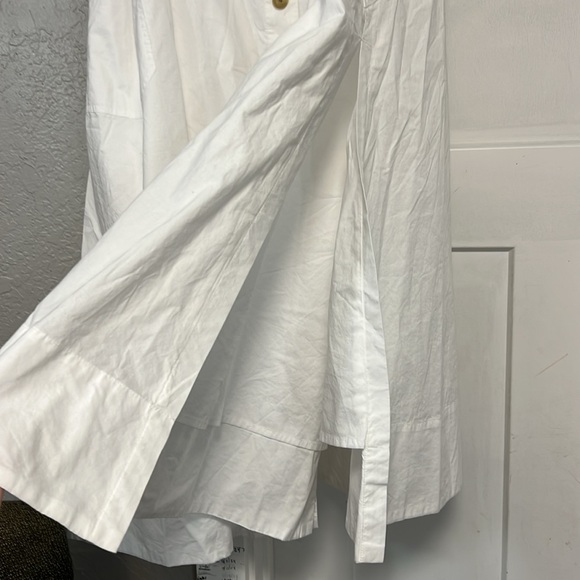 EVERLANE EASY BUTTON FRONT WHITE MIDI  SKIRT SIZE XL - Picture 4 of 16